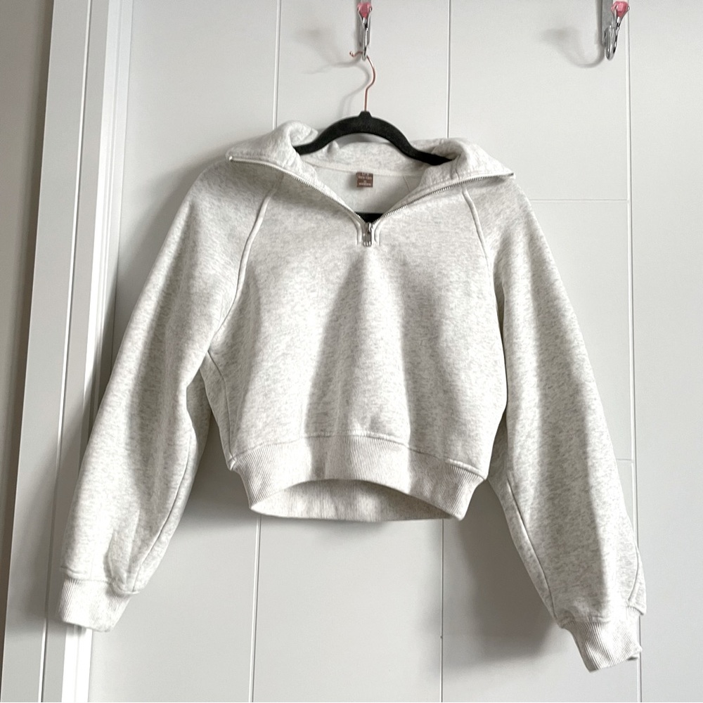 Half Zip Light Grey Sweatshirt